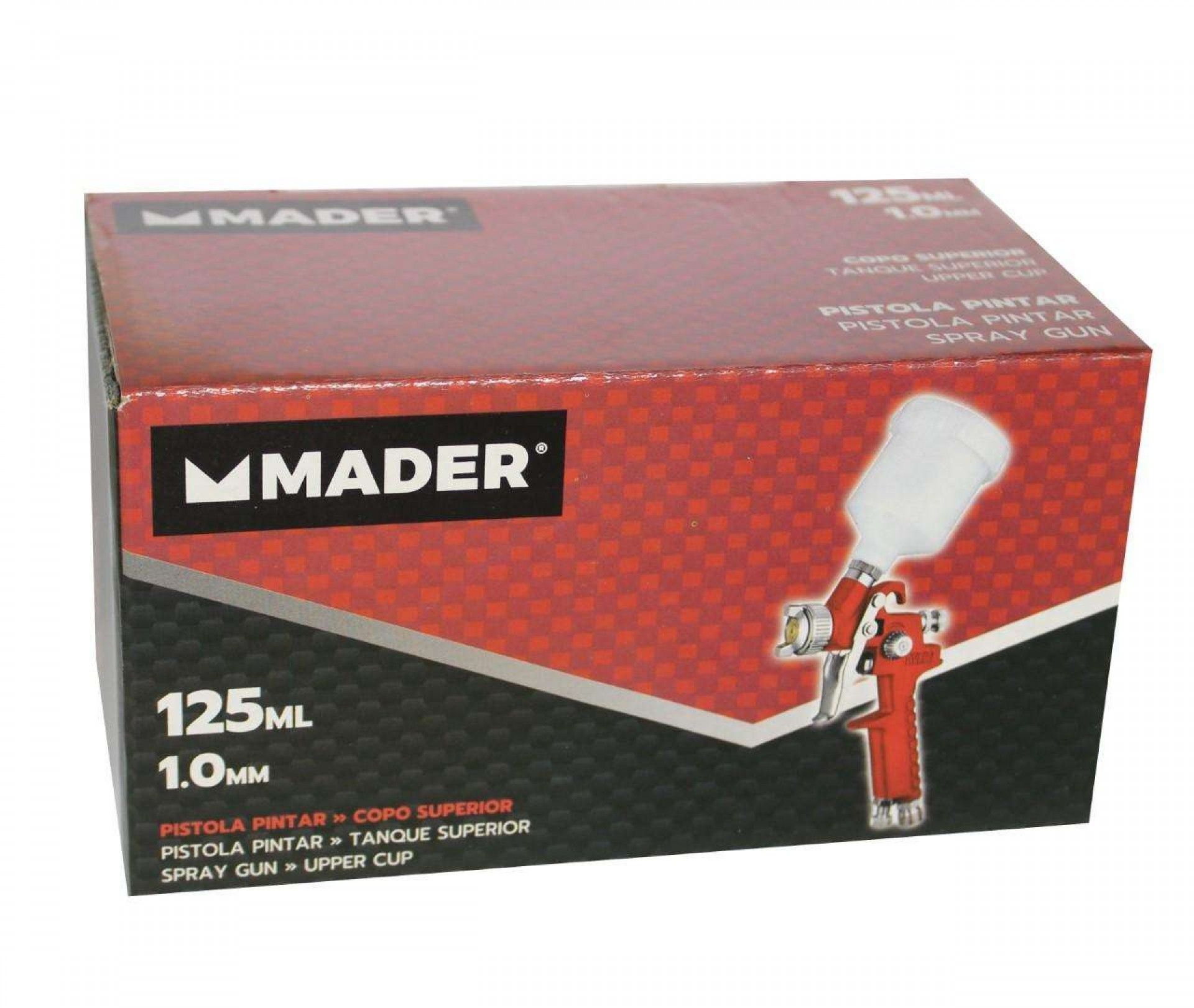 Pistola Pintar, com Copo Superior, 1mm, 125ml refª 35060 MADER