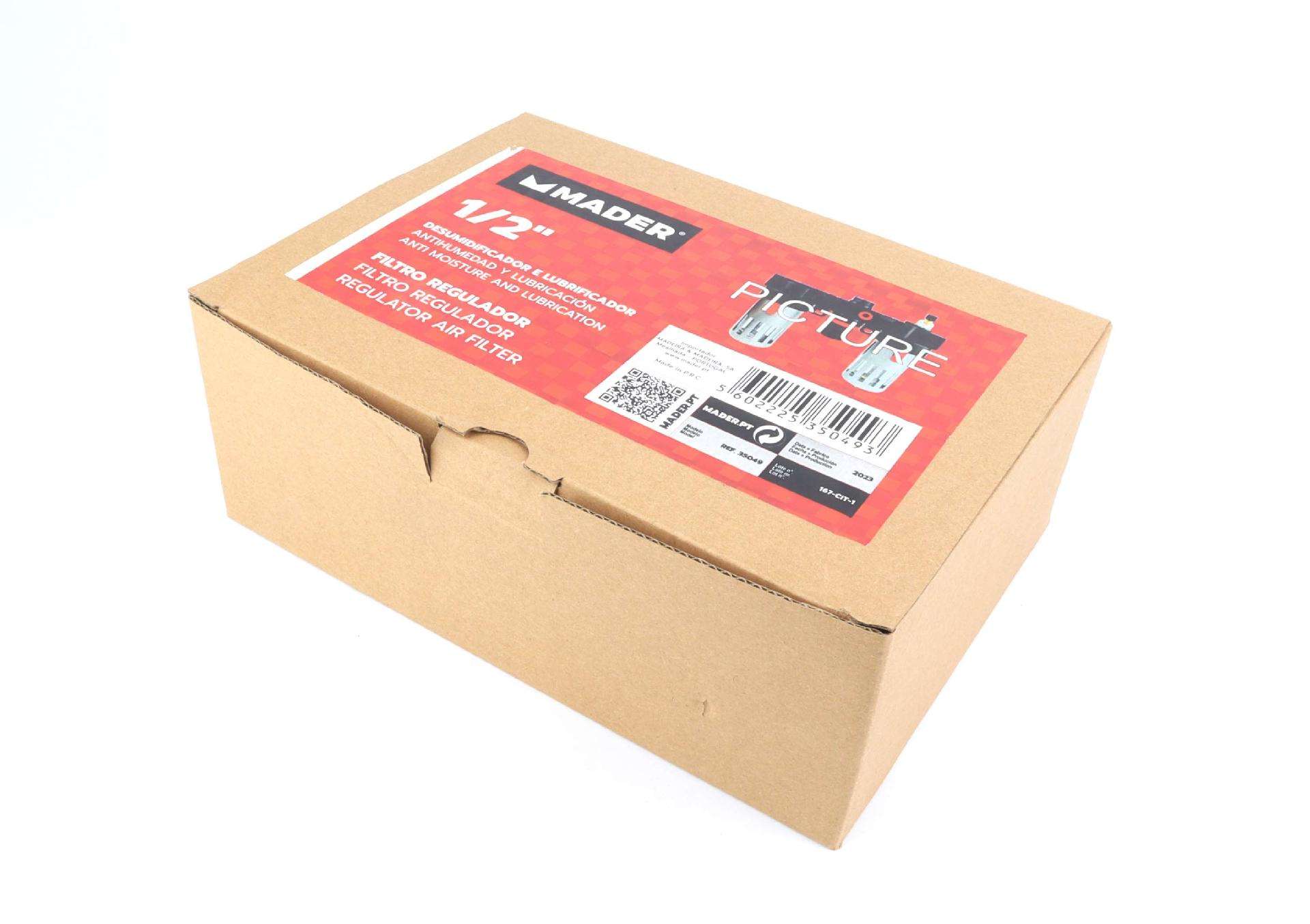 Filtro anti-humidade + Regulador + Lubrificador ½ refª 35049 Mader