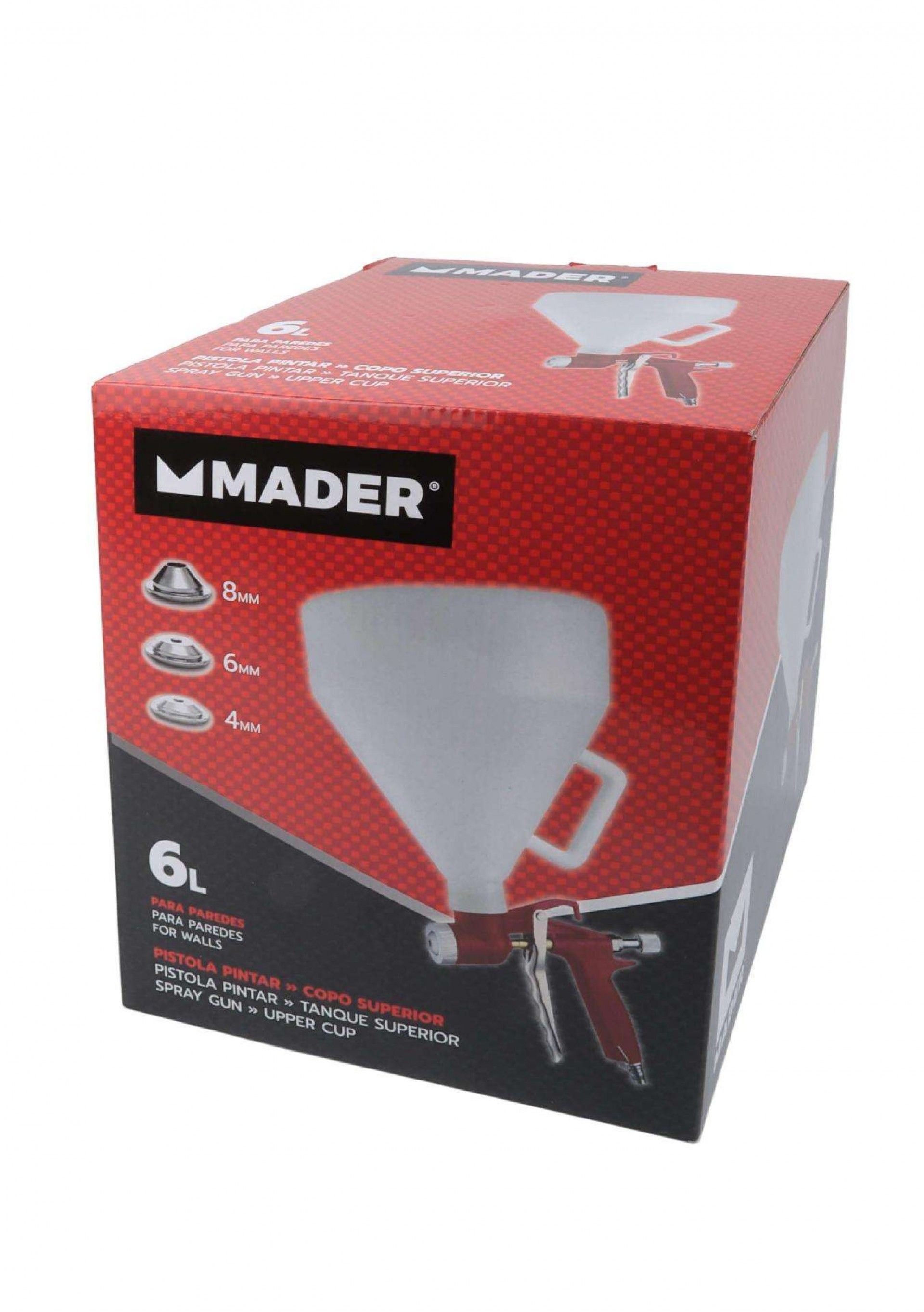 Pistola de Pintura e Textura, com Copo Superior, 6L refª 34904 MADER