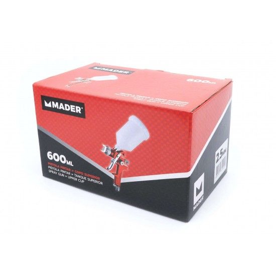 Pistola Pintar, com Copo Superior, 2.5mm, 600ml refª 34902 MADER Pistola Pintar, com Copo Superior, 2.5mm, 600ml refª 34902 MADER