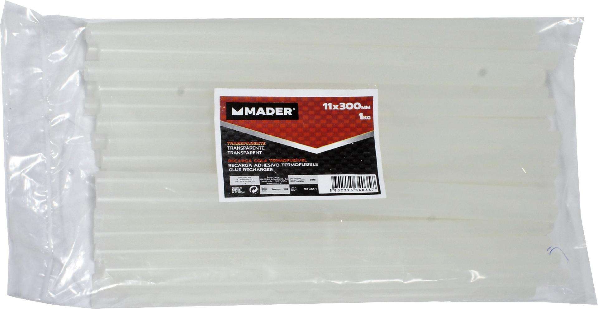 Recarga de Cola Termofusível, 11x300mm, 1Kg refª 34035 MADER