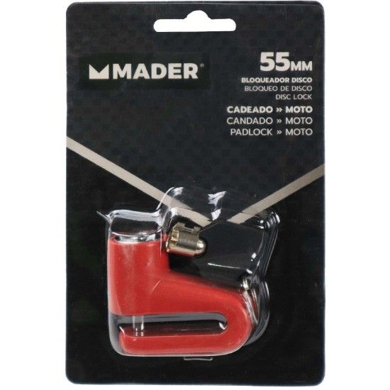 Cadeado, Bloqueador de Disco, para Moto, 55mm refª 31220 MADER Cadeado, Bloqueador de Disco, para Moto, 55mm refª 31220 MADER