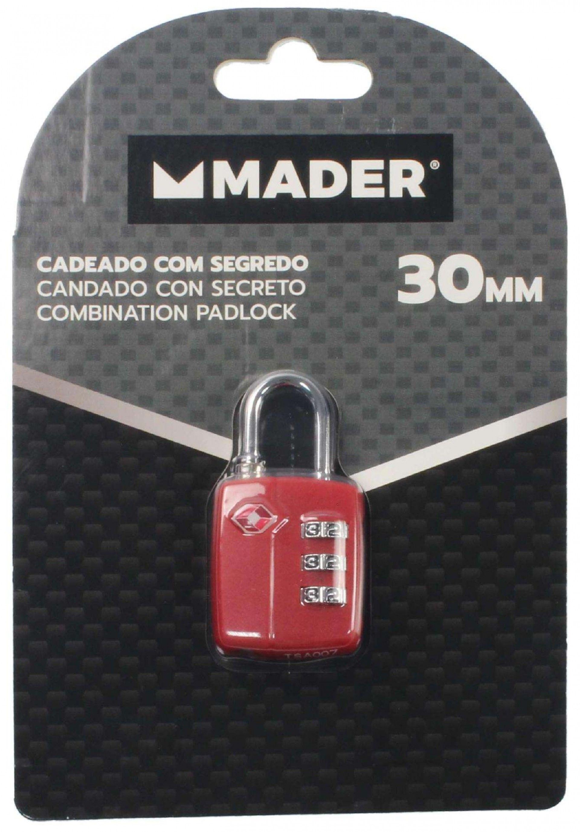 Cadeado com Segredo, 30mm refª 31204 MADER