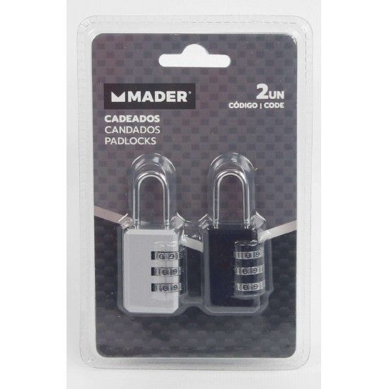Cadeado com C�digo, 2Un ref� 31202 MADER