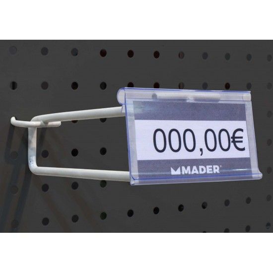 Picot Duplo com Porta Preços, 200mm refª 28877 MADER Picot Duplo com Porta Preços, 200mm refª 28877 MADER