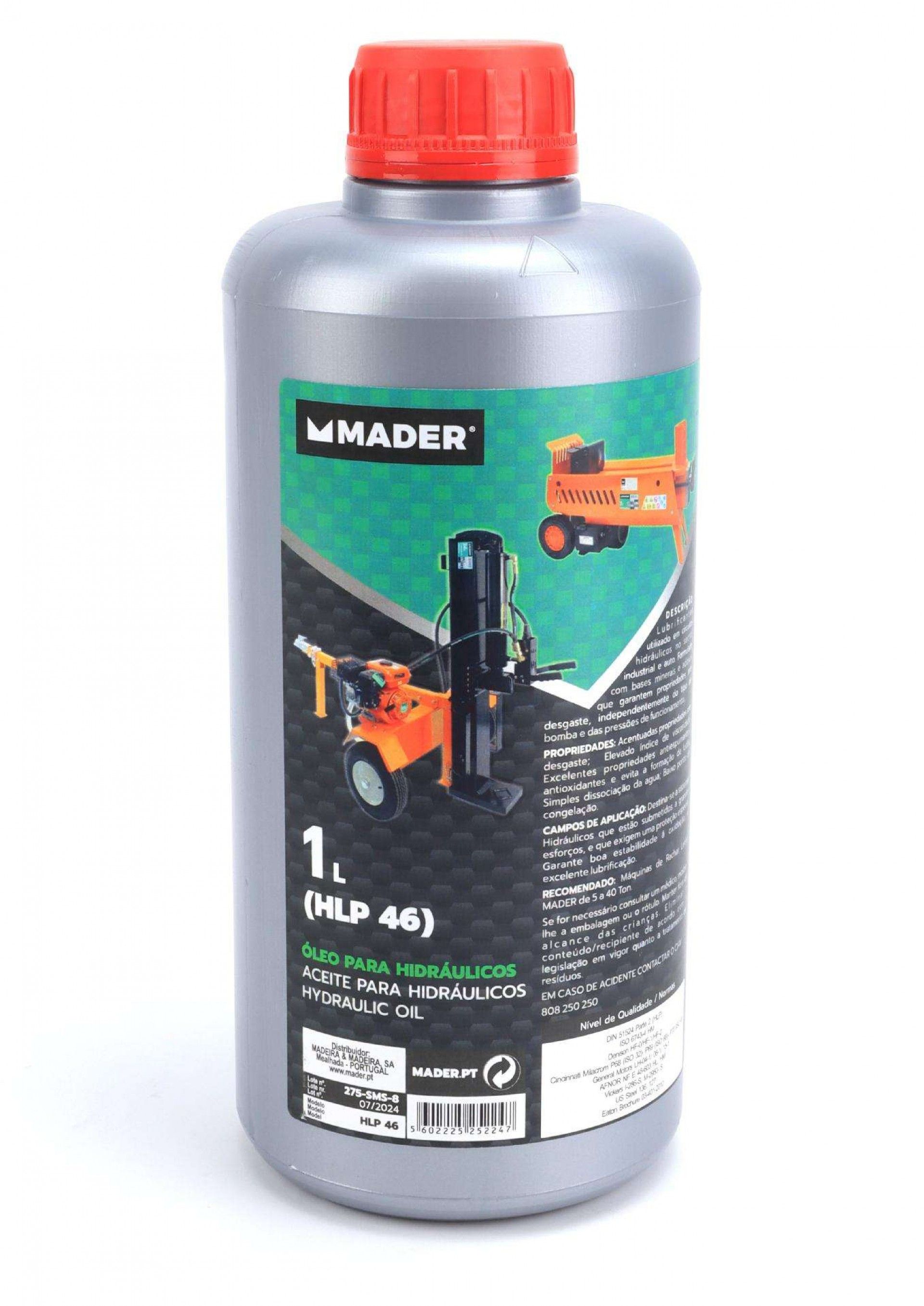 Óleo, HLP 46, 1L, para Hidráulicos refª 25224 MADER