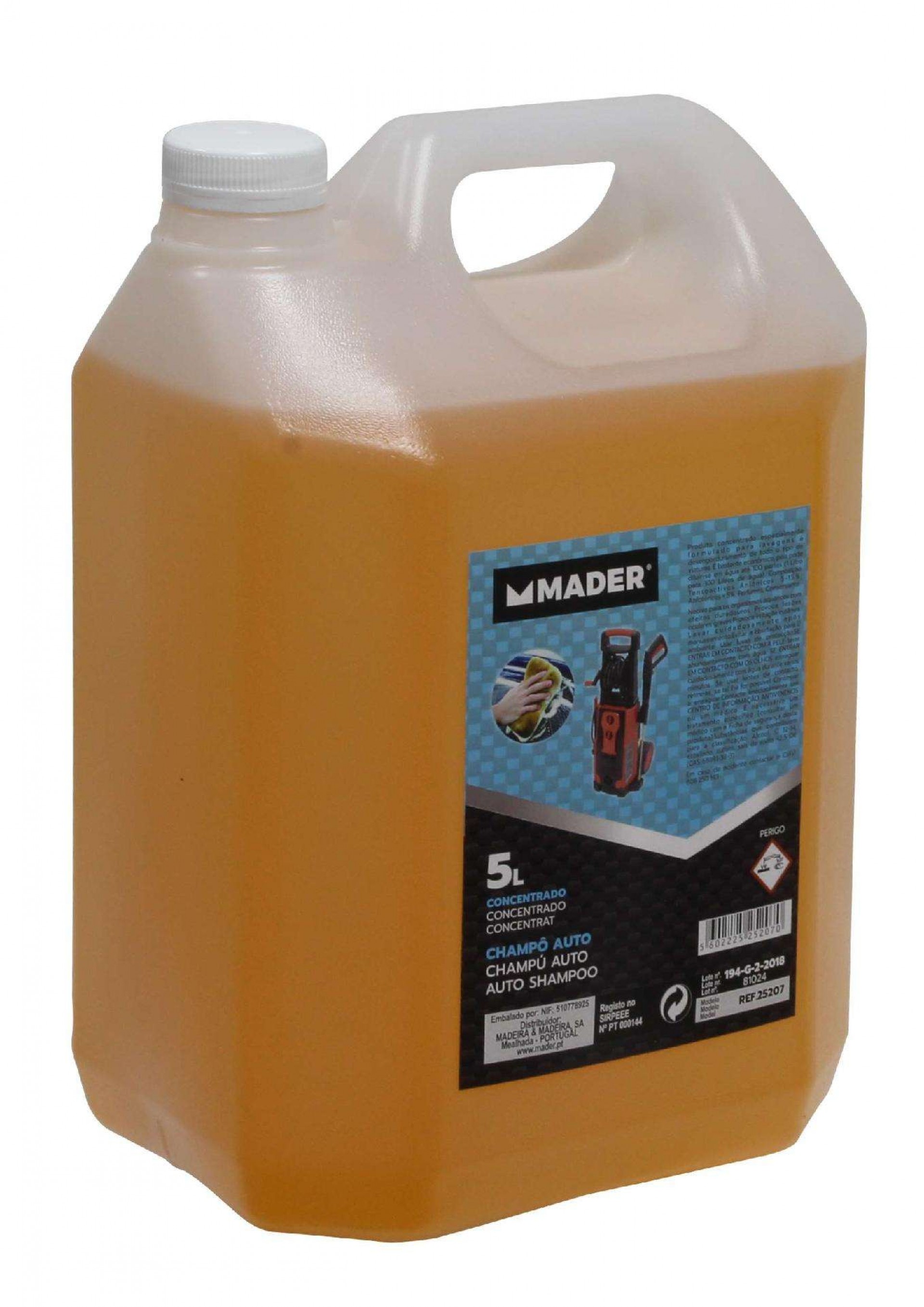 Champô Auto, Concentrado, 5L refª 25207 MADER