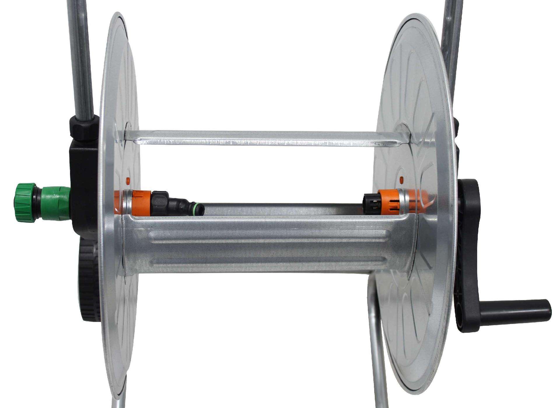 Enrolador de Mangueira em Aço Zincado com Rodas 80/50m (½-¾) AGR- refª 13010 MADER