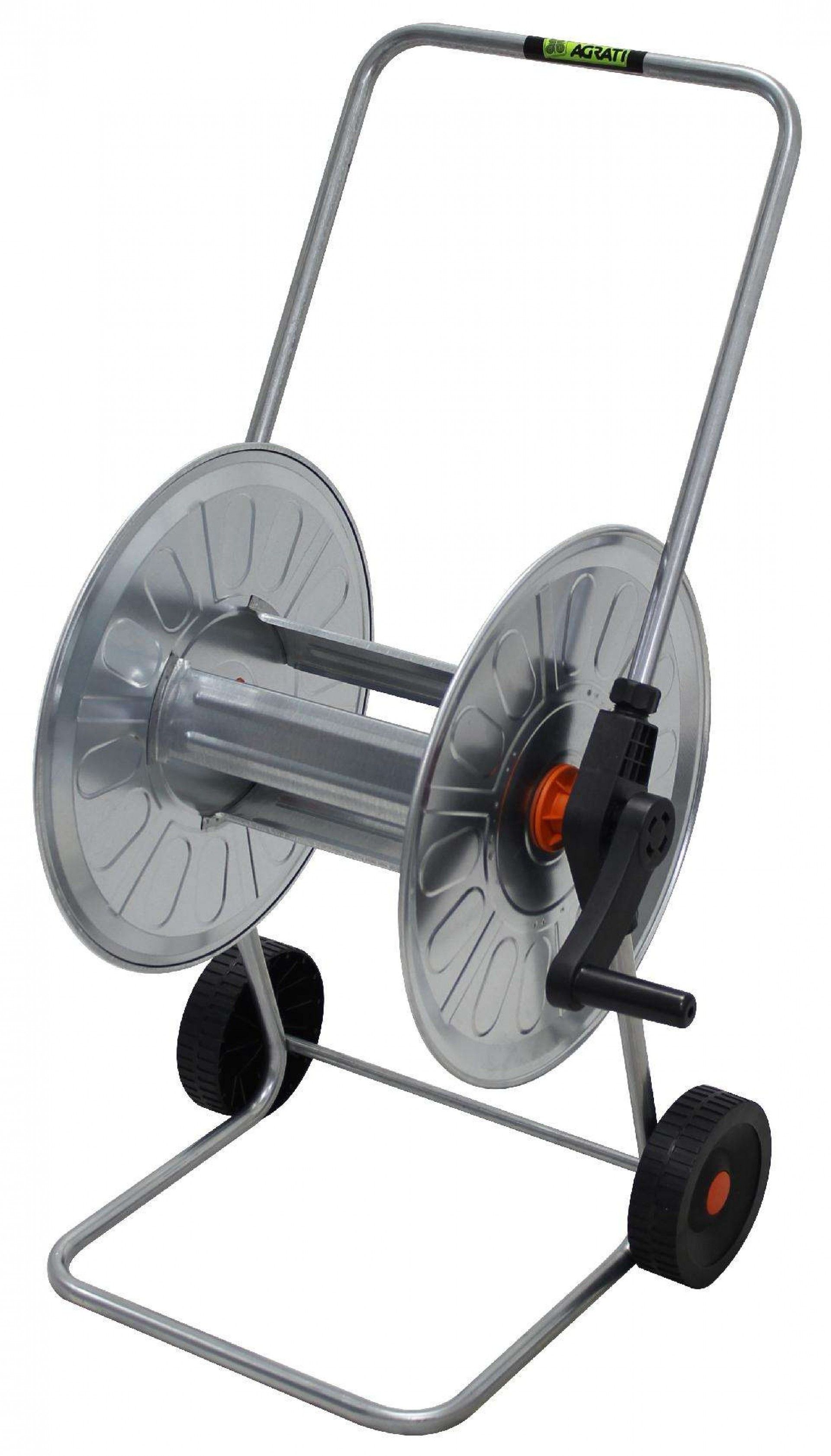 Enrolador de Mangueira em Aço Zincado com Rodas 80/50m (½-¾) AGR- refª 13010 MADER