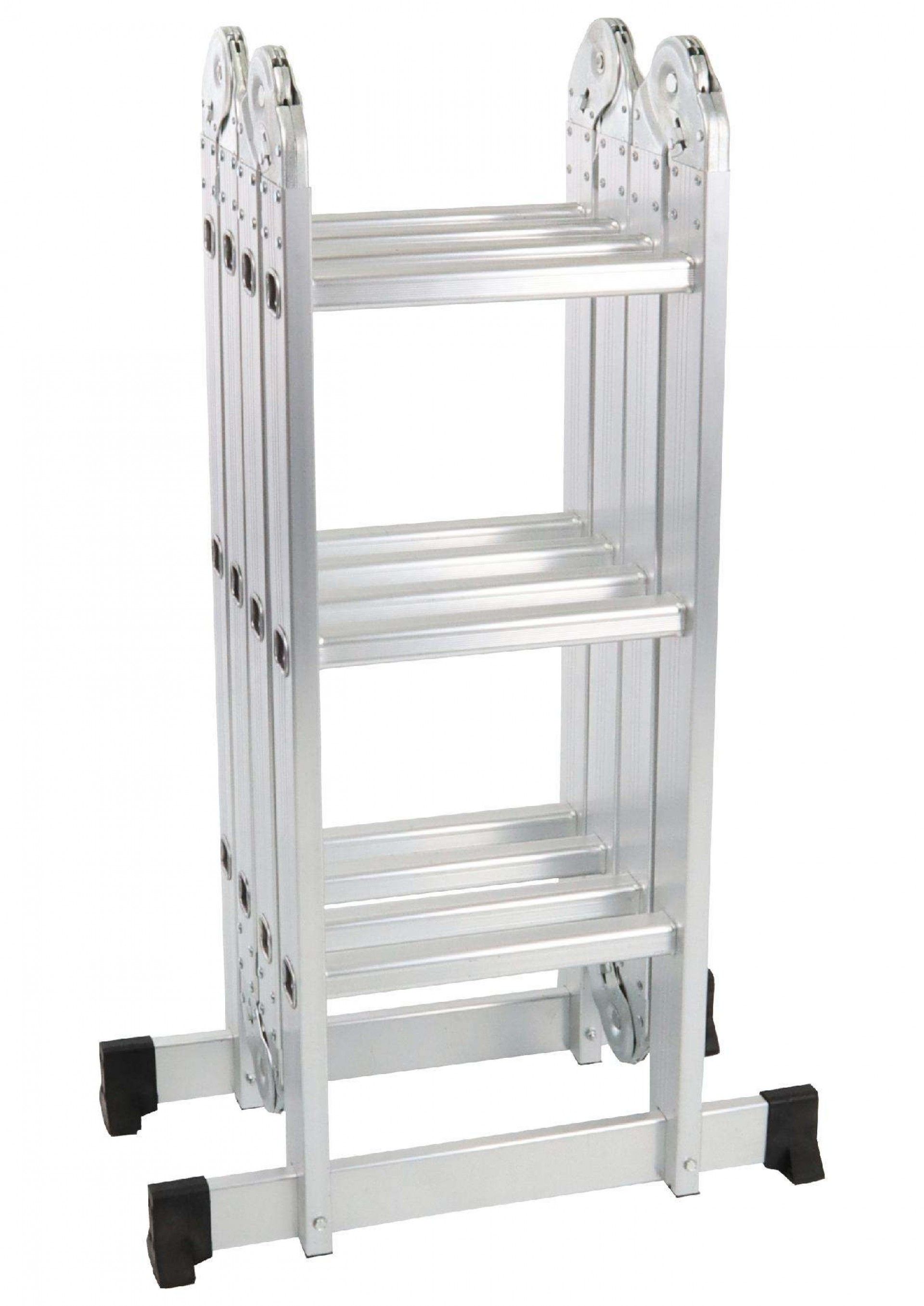 Escada Multiusos, Articulada, 4x3D, Plataforma, Reforçada, Alumínio refª 10403 MADER