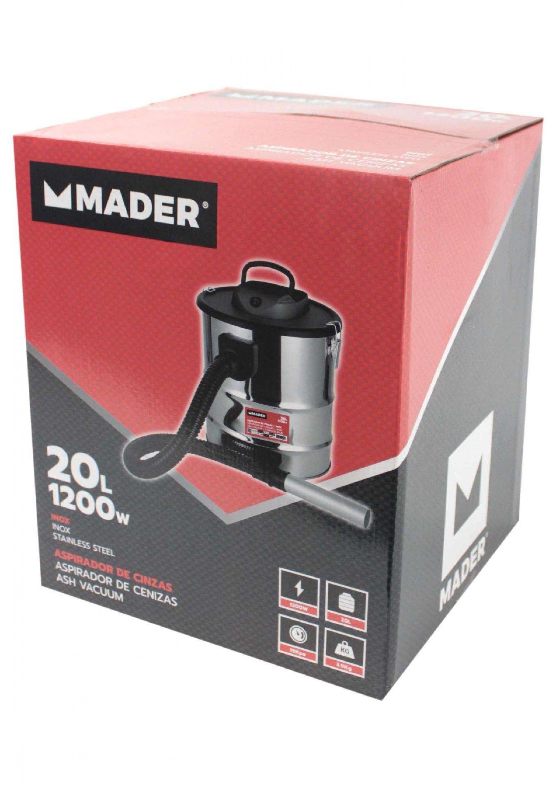 Aspirador Cinza, 20L, 1200W refª 10301 MADER