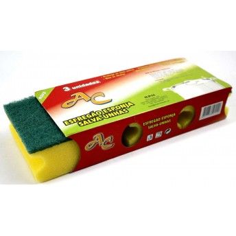 Esponja Cozinha, Salva-Unhas, 3Un  ref 10124 SUPER POWER