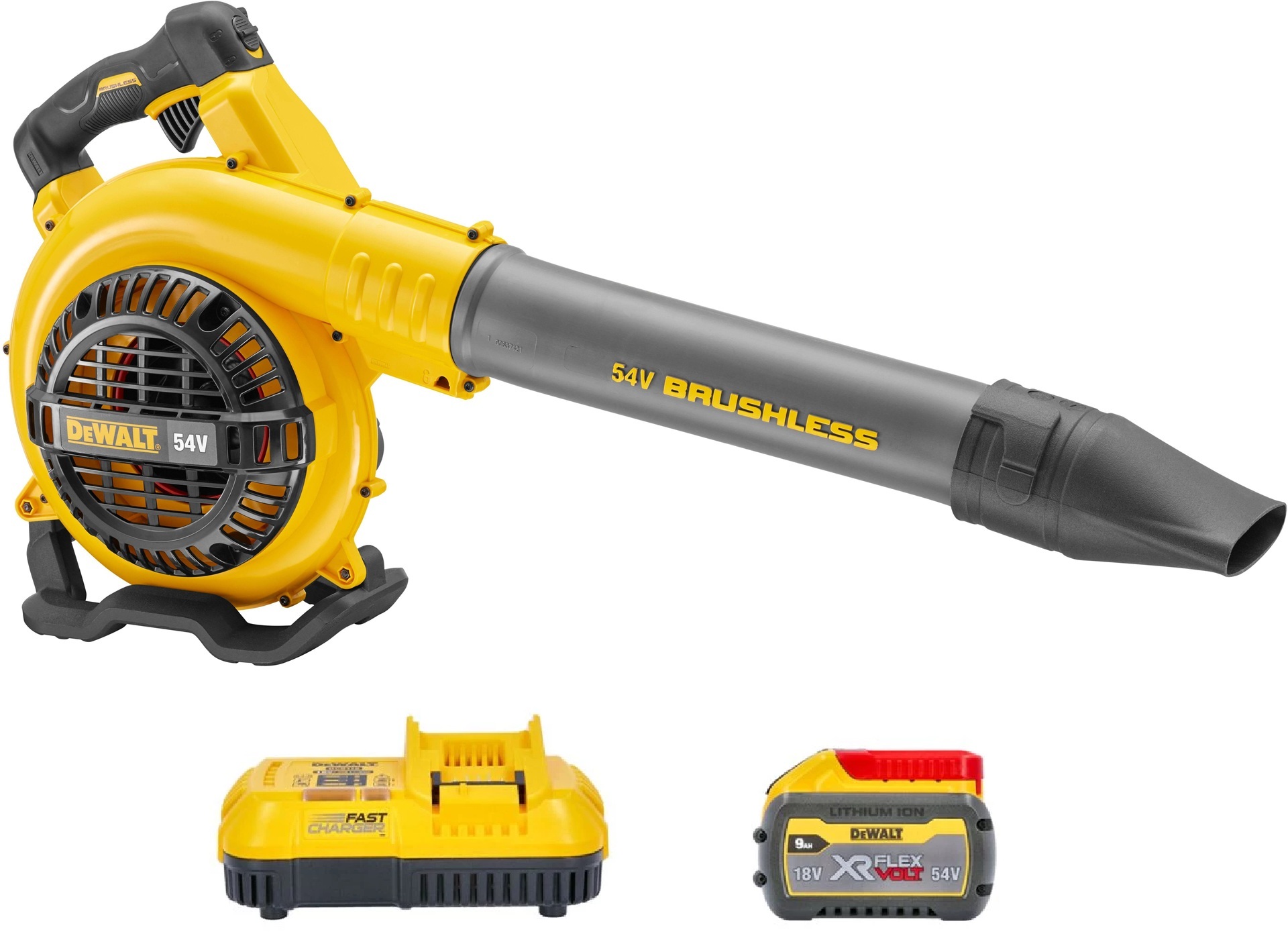 Soprador XR FLEXVOLT 54V 1 bateria FlexVolt 54V 3Ah (18V 9Ah) e carregador refª DCM572X1-QW DEWALT