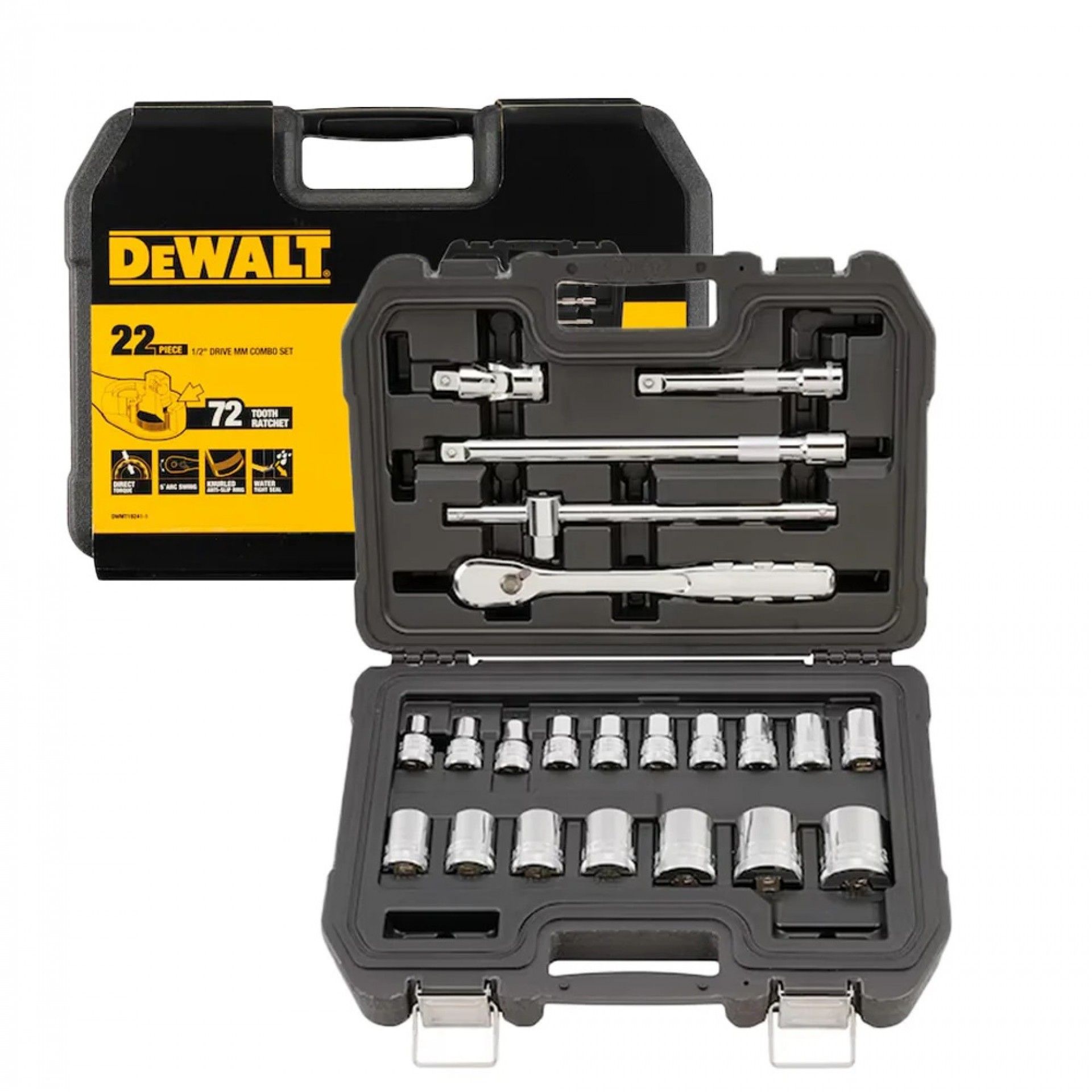 Kit chaves caixa c/roquete 22pç ½ refª DWMT19241-1 Dewalt