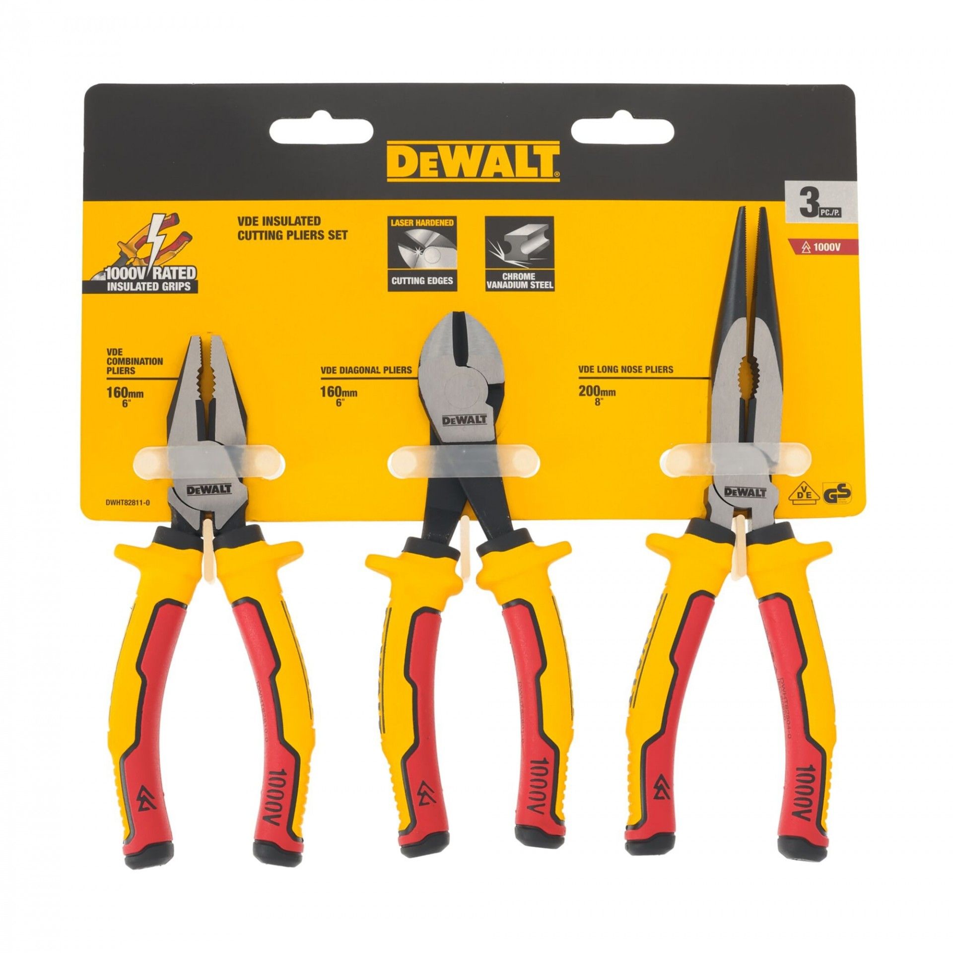 Kit 3 alicates VDE refª DWHT82811-0 Dewalt