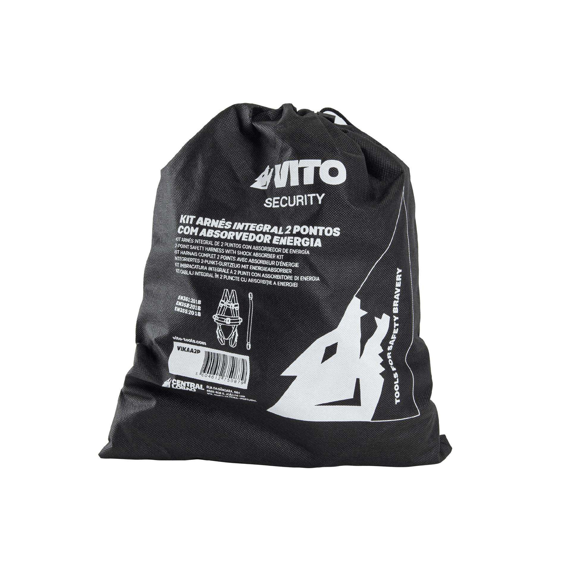 Kit arnês integral 2 pontos c/ absorvedor energia ref. VIKAA2P VITO