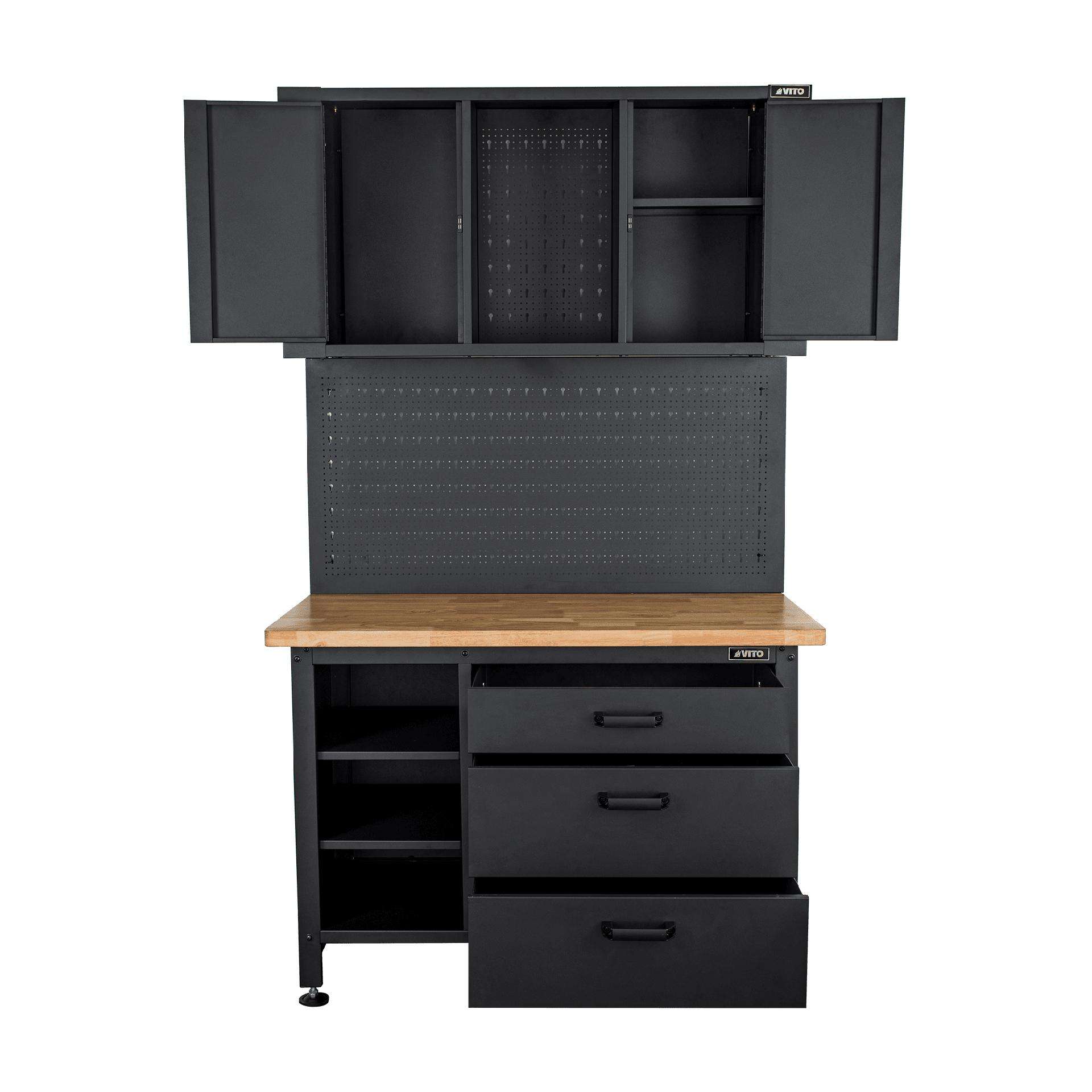 Bancada de trabalho com painel e armário ref. VIBTPA VITO