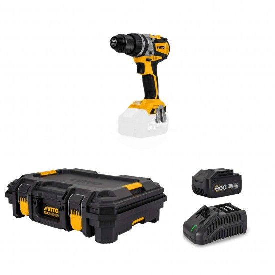 Aparafusadora brushless 20v, carregador rpido, bateria 4ah, mala modular top ref. PACK7EGOIRON VITO