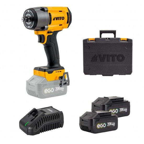 Chave de impacto 1/2" 1180nm, carregador e 2 baterias ref. PACK11EGO VITO