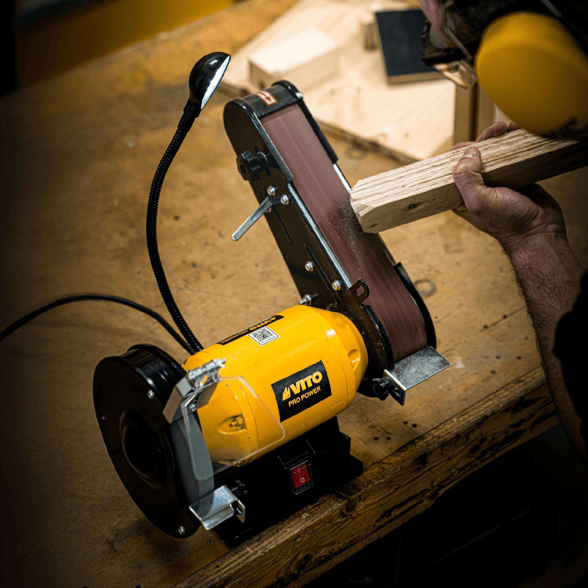 Esmeriladora mista 250w com mó 150mm e cinta lixa ref. VIESM150CL VITO