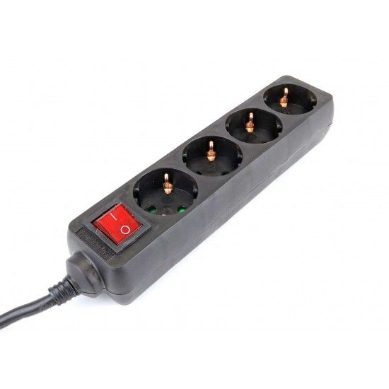 Extensão Elétrica, com Interruptor, Preta, 4 Tomadas, 1.5m, 3G x 1.5mm² refª 89348 MADER Extensão Elétrica, com Interruptor, Preta, 4 Tomadas, 1.5m, 3G x 1.5mm² refª 89348 MADER