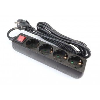 Extenso Eltrica, com Interruptor, Preta, 4 Tomadas, 3m, 3G x 1.5mm ref 89350 MADER