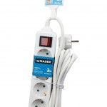 Extenso Eltrica, com Interruptor, Branca, 4 Tomadas, 3m, 3G x 1.5mm ref 89349 MADER