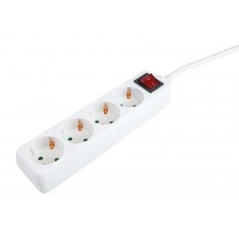 Extenso Eltrica, com Interruptor, Branca, 4 Tomadas, 3m, 3G x 1.5mm ref 89349 MADER