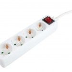 Extenso Eltrica, com Interruptor, Branca, 4 Tomadas, 3m, 3G x 1.5mm ref 89349 MADER