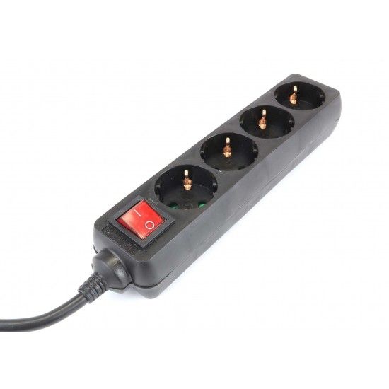 Extensão Elétrica, com Interruptor, Preta, 4 Tomadas, 3m, 3G x 1.5mm² refª 89350 MADER Extensão Elétrica, com Interruptor, Preta, 4 Tomadas, 3m, 3G x 1.5mm² refª 89350 MADER