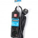 Extenso Eltrica, com Interruptor, Preta, 3 Tomadas, 3m, 3G x 1.5mm ref 89346 MADER