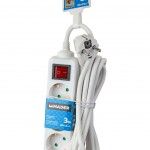Extens�o El�trica, com Interruptor, Branca, 3 Tomadas, 3m, 3G x 1.5mm� ref� 89345 MADER