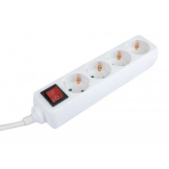 Extenso Eltrica, com Interruptor, Branca, 4 Tomadas, 1.5m, 3G x 1.5mm ref 89347 MADER