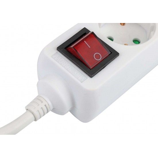 Extensão Elétrica, com Interruptor, Branca, 3 Tomadas, 1.5m, 3G x 1.5mm² refª 89343 MADER Extensão Elétrica, com Interruptor, Branca, 3 Tomadas, 1.5m, 3G x 1.5mm² refª 89343 MADER