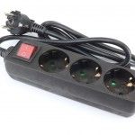 Extensão Elétrica, com Interruptor, Preta, 3 Tomadas, 1.5m, 3G x 1.5mm² refª 89344 MADER Extensão Elétrica, com Interruptor, Preta, 3 Tomadas, 1.5m, 3G x 1.5mm² refª 89344 MADER