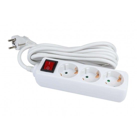 Extens�o El�trica, com Interruptor, Branca, 3 Tomadas, 3m, 3G x 1.5mm� ref� 89345 MADER
