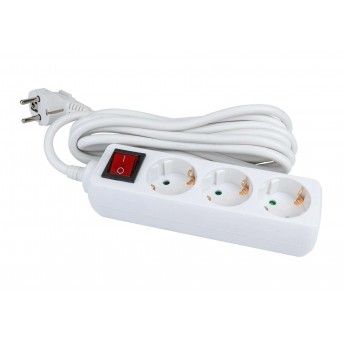 Extensão Elétrica, com Interruptor, Branca, 3 Tomadas, 3m, 3G x 1.5mm² refª 89345 MADER Extensão Elétrica, com Interruptor, Branca, 3 Tomadas, 3m, 3G x 1.5mm² refª 89345 MADER