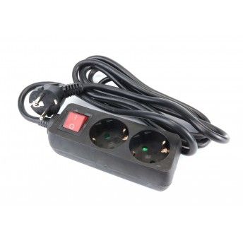 Extensão Elétrica, com Interruptor, Preta, 2 Tomadas, 3m, 3G x 1.5mm² refª 89342 MADER Extensão Elétrica, com Interruptor, Preta, 2 Tomadas, 3m, 3G x 1.5mm² refª 89342 MADER
