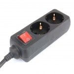 Extensão Elétrica, com Interruptor, Preta, 2 Tomadas, 3m, 3G x 1.5mm² refª 89342 MADER Extensão Elétrica, com Interruptor, Preta, 2 Tomadas, 3m, 3G x 1.5mm² refª 89342 MADER