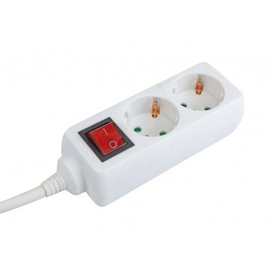 Extensão Elétrica, com Interruptor, Branca, 2 Tomadas, 3m, 3G x 1.5mm² refª 89341 MADER Extensão Elétrica, com Interruptor, Branca, 2 Tomadas, 3m, 3G x 1.5mm² refª 89341 MADER