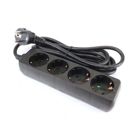 Extensão Elétrica, Preta, 4 Tomadas, 3m, 3G x 1.5mm² refª 89338 MADER Extensão Elétrica, Preta, 4 Tomadas, 3m, 3G x 1.5mm² refª 89338 MADER