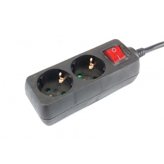 Extensão Elétrica, com Interruptor, Preta, 2 Tomadas, 3m, 3G x 1.5mm² refª 89342 MADER Extensão Elétrica, com Interruptor, Preta, 2 Tomadas, 3m, 3G x 1.5mm² refª 89342 MADER