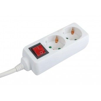 Extensão Elétrica, com Interruptor, Branca, 2 Tomadas, 3m, 3G x 1.5mm² refª 89341 MADER Extensão Elétrica, com Interruptor, Branca, 2 Tomadas, 3m, 3G x 1.5mm² refª 89341 MADER