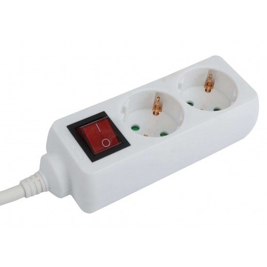 Extensão Elétrica, com Interruptor, Branca, 2 Tomadas, 1.5m, 3G x 1.5mm² refª 89339 MADER Extensão Elétrica, com Interruptor, Branca, 2 Tomadas, 1.5m, 3G x 1.5mm² refª 89339 MADER