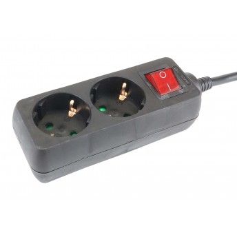 Extensão Elétrica, com Interruptor, Preta, 2 Tomadas, 1.5m, 3G x 1.5mm² refª 89340 MADER Extensão Elétrica, com Interruptor, Preta, 2 Tomadas, 1.5m, 3G x 1.5mm² refª 89340 MADER