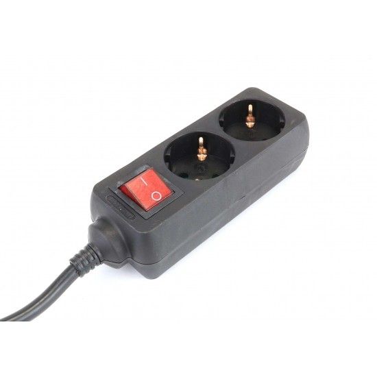 Extensão Elétrica, com Interruptor, Preta, 2 Tomadas, 3m, 3G x 1.5mm² refª 89342 MADER Extensão Elétrica, com Interruptor, Preta, 2 Tomadas, 3m, 3G x 1.5mm² refª 89342 MADER