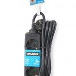 Extensão Elétrica, Preta, 3 Tomadas, 3m, 3G x 1.5mm² refª 89334 MADER Extensão Elétrica, Preta, 3 Tomadas, 3m, 3G x 1.5mm² refª 89334 MADER