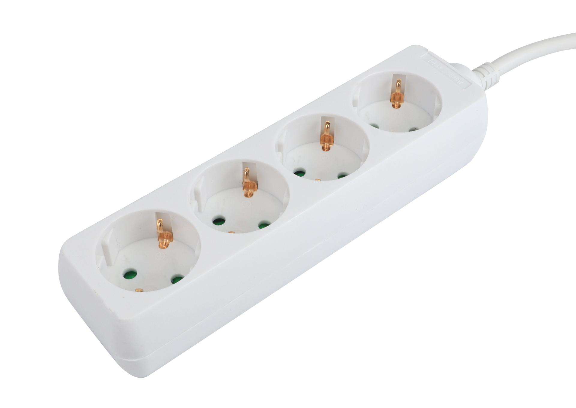 Extensão Elétrica, Branca, 4 Tomadas, 3m, 3G x 1.5mm² refª 89337 MADER