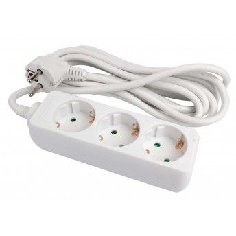 Extensão Elétrica, Branca, 3 Tomadas, 3m, 3G x 1.5mm² refª 89333 MADER Extensão Elétrica, Branca, 3 Tomadas, 3m, 3G x 1.5mm² refª 89333 MADER