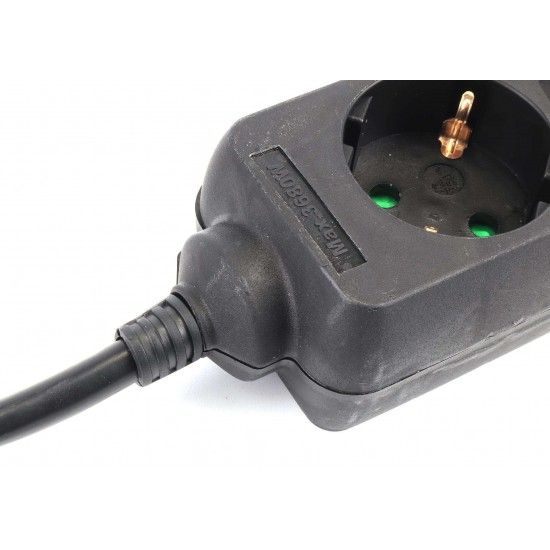 Extensão Elétrica, Preta, 3 Tomadas, 3m, 3G x 1.5mm² refª 89334 MADER Extensão Elétrica, Preta, 3 Tomadas, 3m, 3G x 1.5mm² refª 89334 MADER